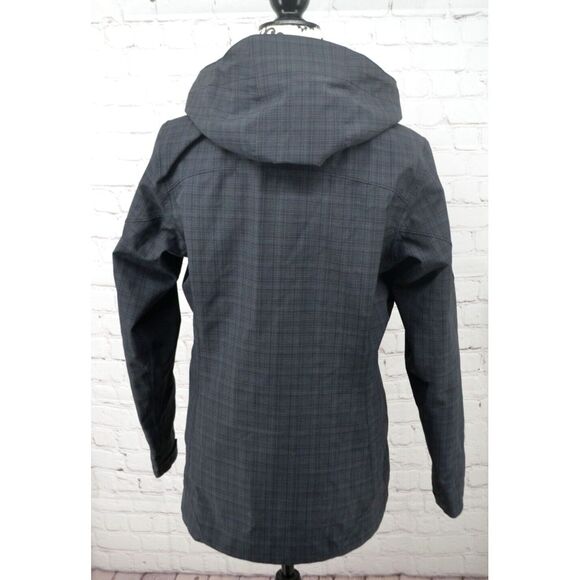 REI Outdoors Women's Full Zip Hooded Jacket SIZE MEDIUM Charcoal Gray Plaid - Picture 5 of 8